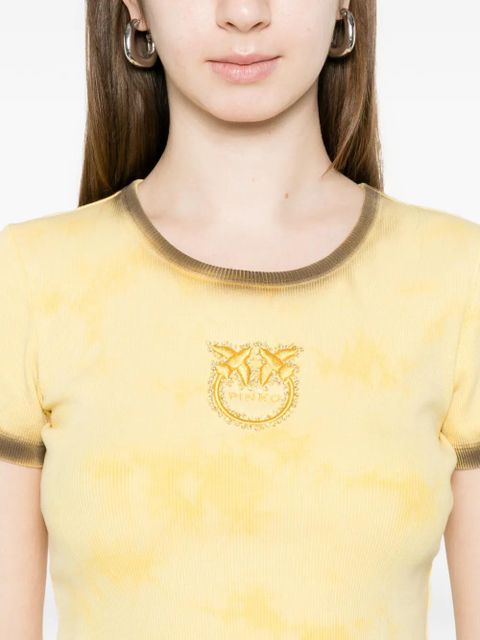 PINKO logo-embroidered T-shirt - Yellow