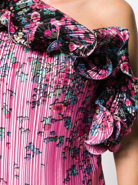 Givenchy ruffled crepe floral dress - Pink