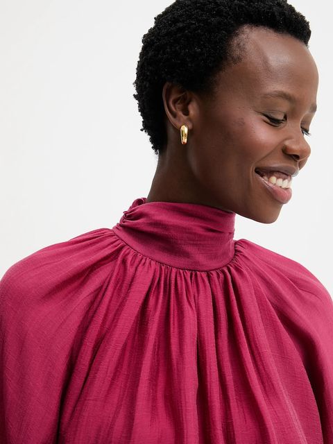 Answear.LAB bluzka damska kolor bordowy gładka