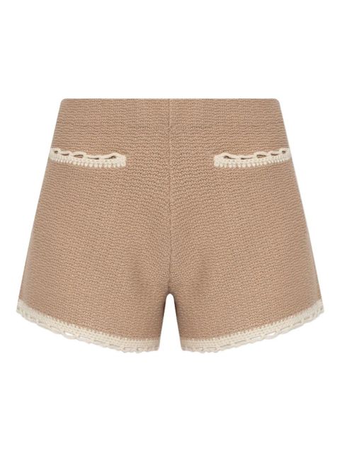 Posse Willow crochet-trim shorts - Neutrals
