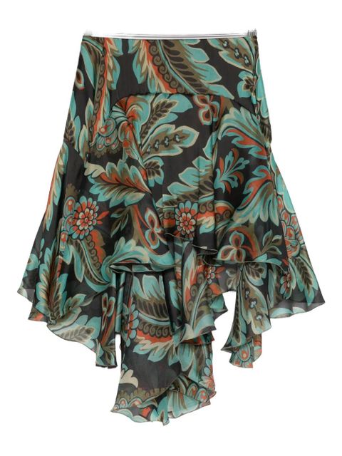 ETRO ruffled-floral skirt - Black - zdjęcie produktu nr 2