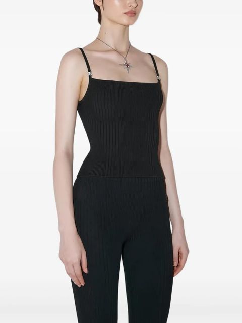 MISBHV spaghetti straps logo hardware knitted top - Black
