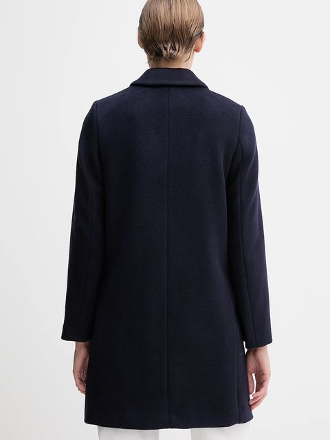 United Colors of Benetton płaszcz z dodatkiem wełny kolor granatowy 2V0PDN062