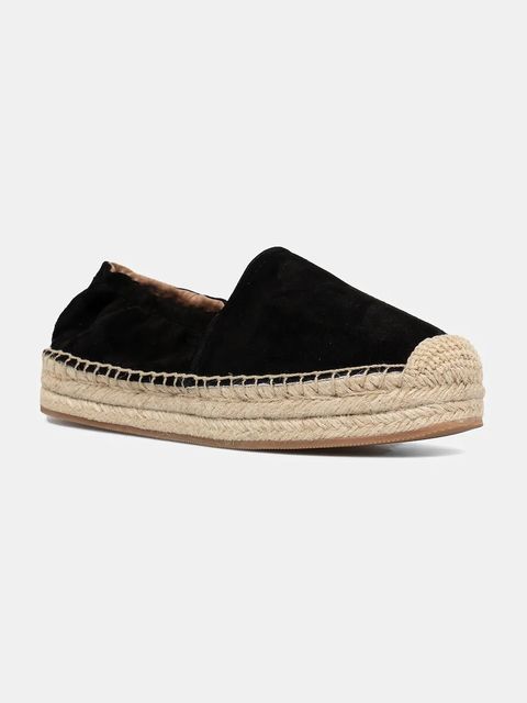 BOSS espadryle skórzane Madeira kolor czarny na platformie 50542344 - zdjęcie produktu nr 1