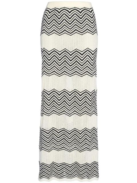 ERES Réglisse chevron-pattern maxi skirt - Black - zdjęcie produktu nr 1