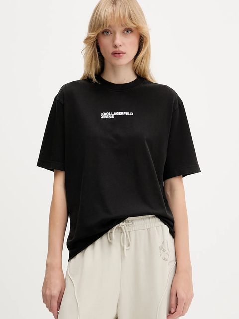 Karl Lagerfeld Jeans t-shirt bawełniany damski kolor czarny A4W17004 - zdjęcie produktu nr 1
