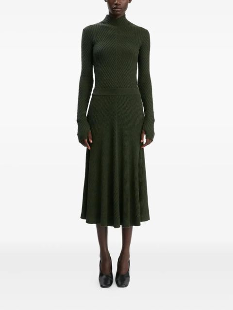 Victoria Beckham ribbed high-neck sweater - Green
