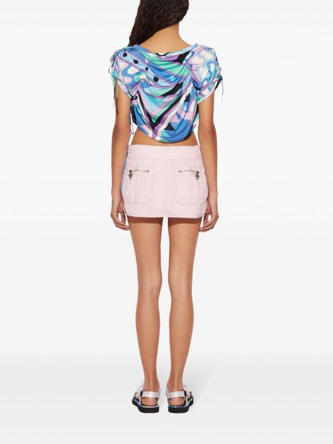 PUCCI eyelet detail belted miniskirt - Pink