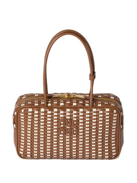 Miu Miu Bea woven-effect tote bag - Brown - zdjęcie produktu nr 1