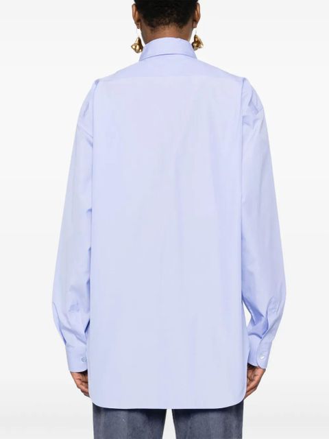 Moschino logo-embroidered shirt - Blue