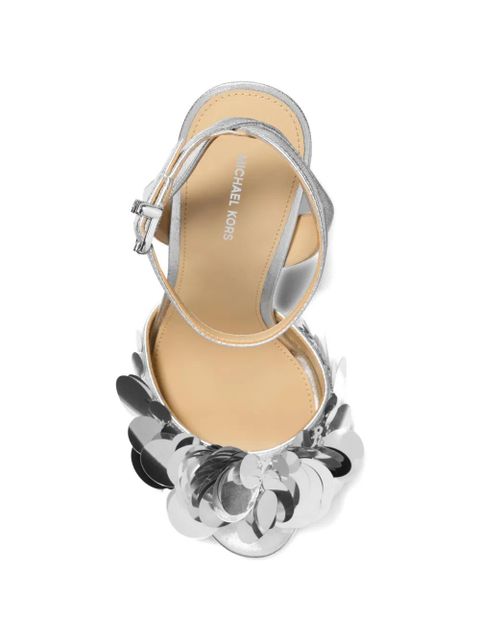 Michael Kors Loretta sequin-embellished sandals - Silver