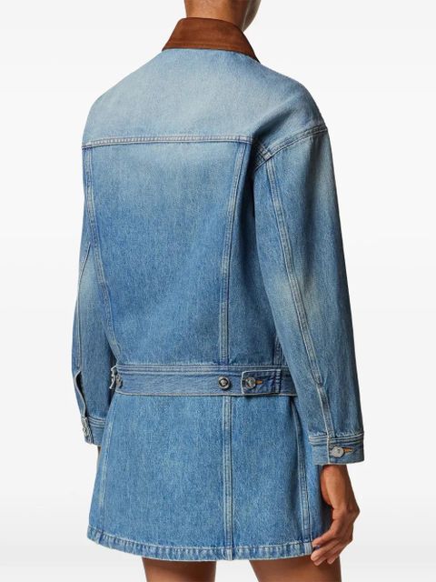 Versace buttoned collar denim jacket - Blue