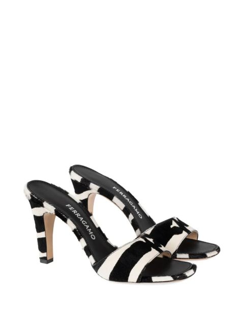Ferragamo pony-skin heeled slides - Black - zdjęcie produktu nr 2