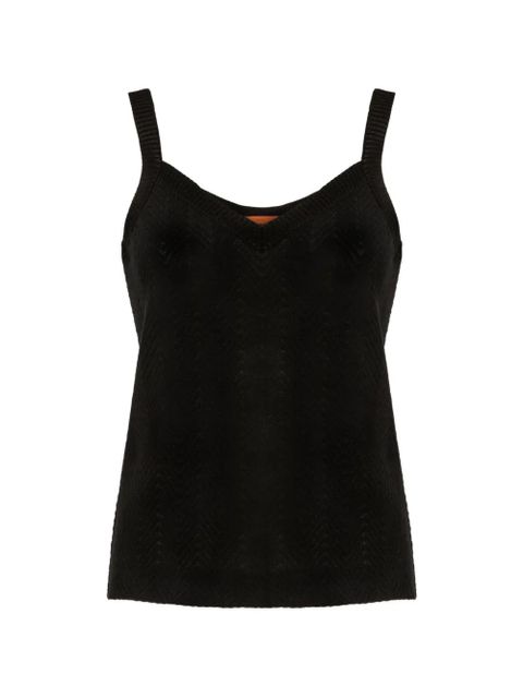 Missoni V-neck sleeveless tank top - Black - zdjęcie produktu nr 1