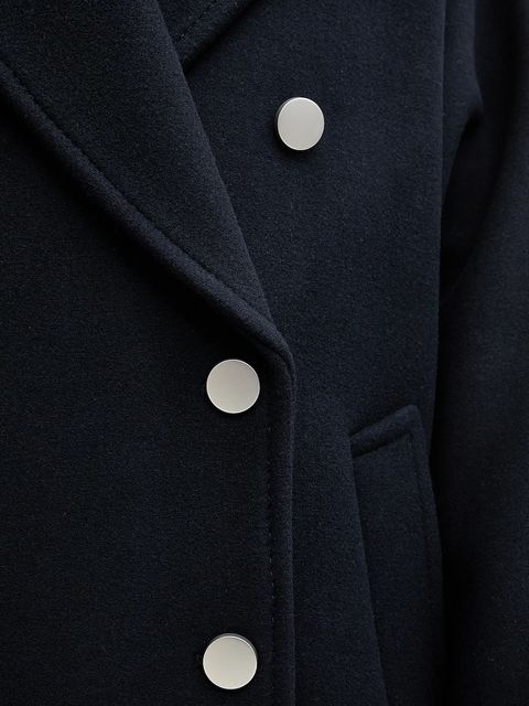 MAX&Co. płaszcz z dodatkiem wełny kolor granatowy 2526086114200