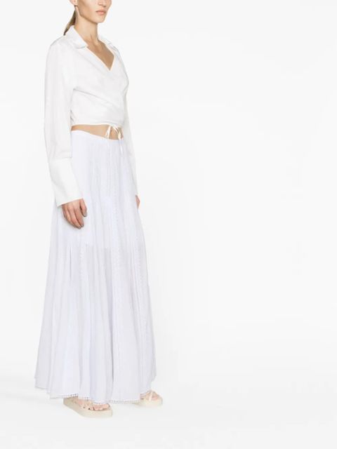 Charo Ruiz Ibiza Norma fluted maxi skirt - White