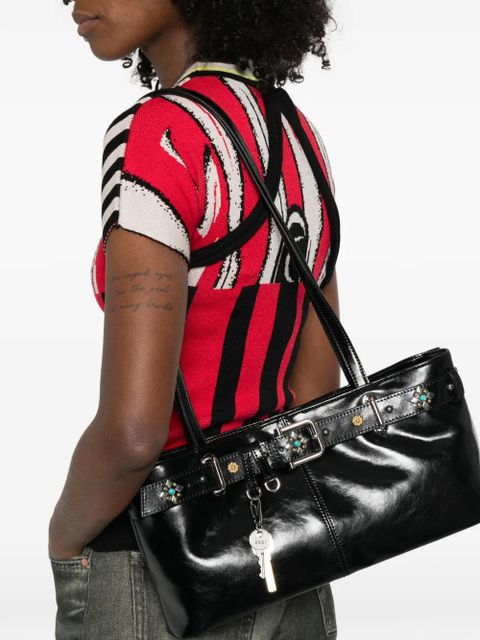 Osoi gemstone-embellished buckled shoulder bag - Black - zdjęcie produktu nr 2