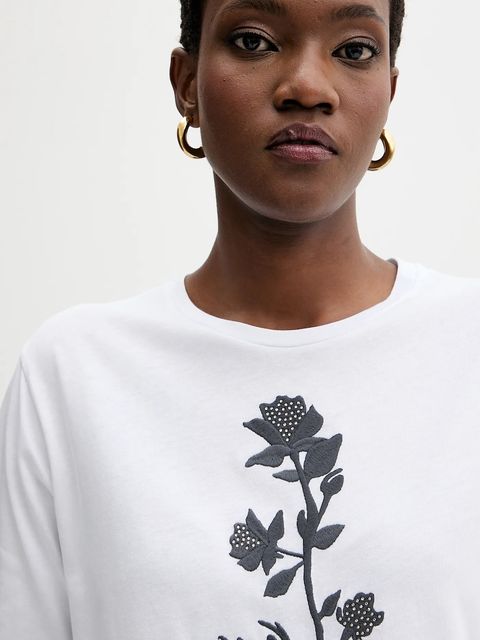 Blugirl Blumarine t-shirt bawełniany damski kolor biały RF5204.J7720