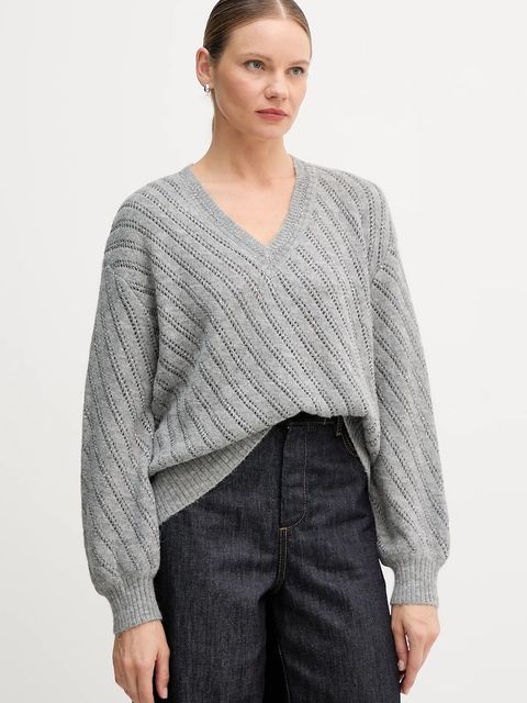 Marc Aurel sweter z domieszką wełny damski kolor szary 8042-8000-82096 - zdjęcie produktu nr 1