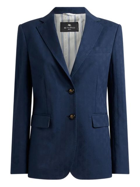 ETRO jacquard single-breasted blazer - Blue - zdjęcie produktu nr 1