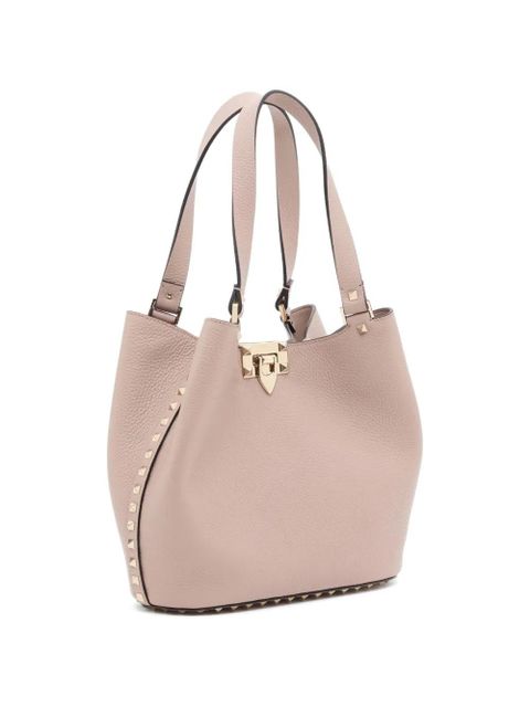 Valentino Garavani Rockstud small shopping bag in grainy calfskin - Pink