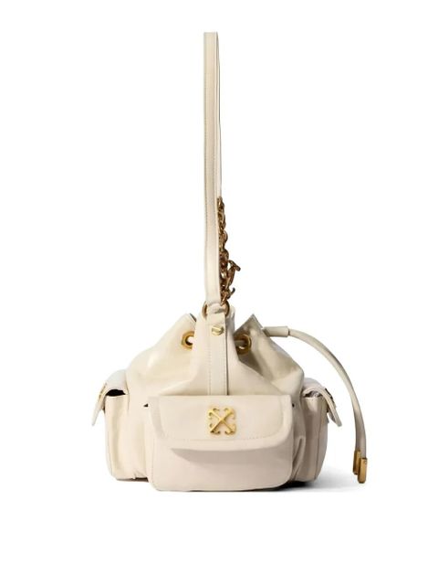 Off-White Dumbo.B leather bucket bag - Neutrals