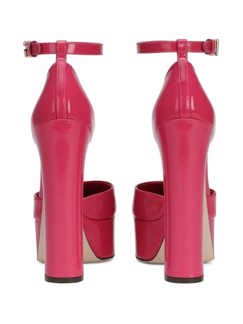 Dolce & Gabbana 145mm patent-leather platform pumps - Pink