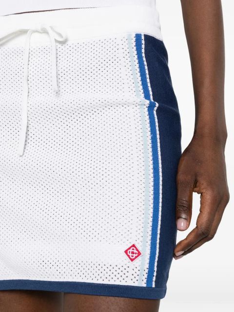 Casablanca drawstring mesh skirt - White