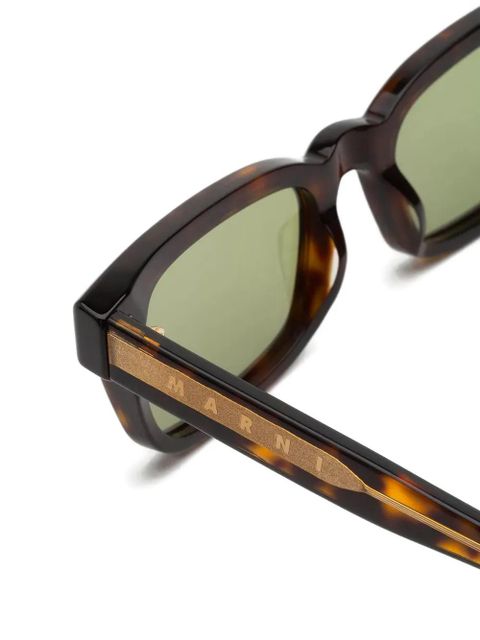 Marni Eyewear tortoiseshell-effect rectangle-frame sunglasses - Brown