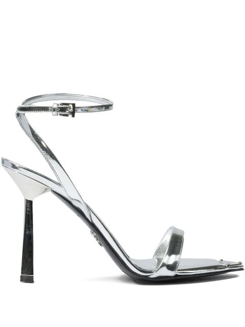 Prada 100mm metallic-leather sandals - Silver - zdjęcie produktu nr 1