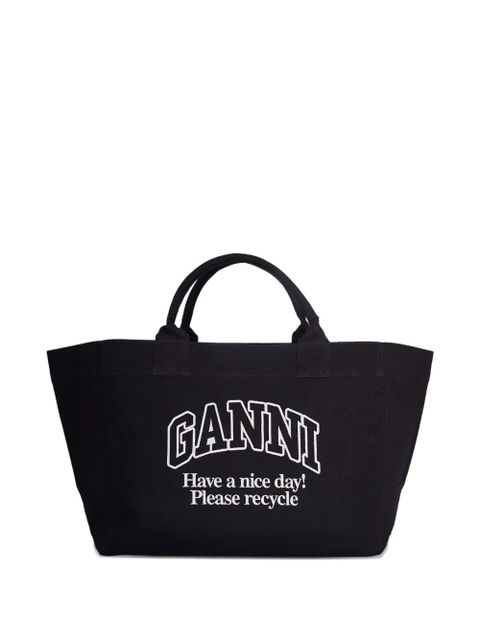 GANNI logo-print tote bag - Black - zdjęcie produktu nr 1