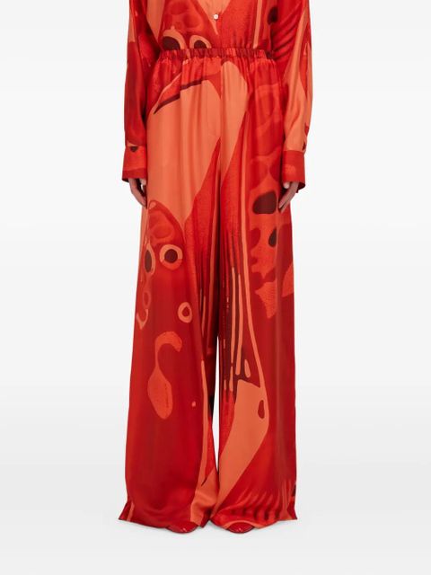 Ferragamo silk palazzo trousers - Red - zdjęcie produktu nr 2