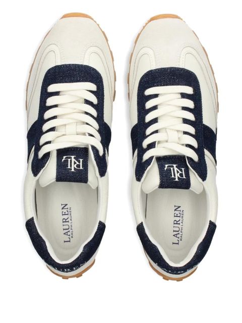 Lauren Ralph Lauren white blue leather sneakers - Neutrals