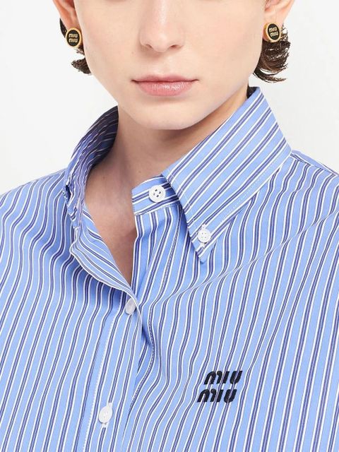 Miu Miu logo-embossed stud earrings - Gold - zdjęcie produktu nr 2