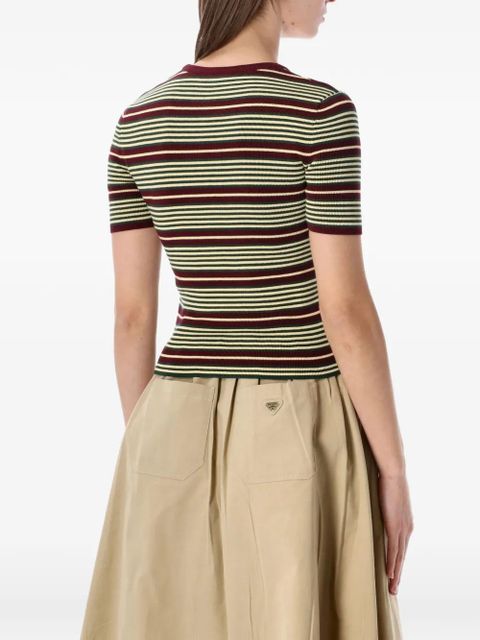 Prada stripe-pattern T-shirt - Green - zdjęcie produktu nr 2