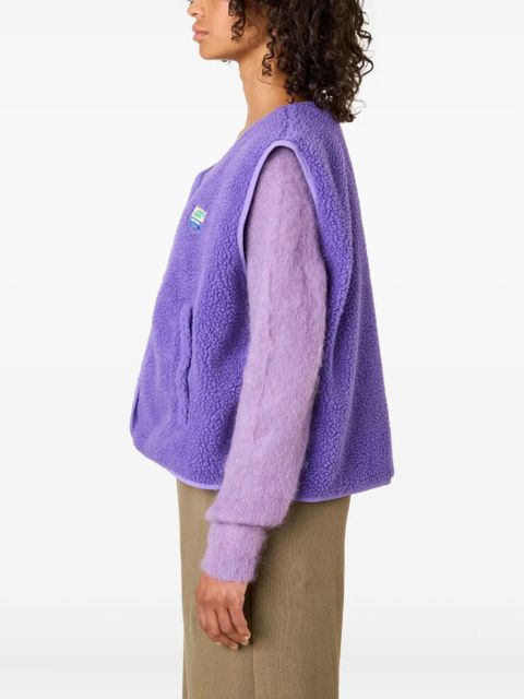 American Vintage Hoktown shearling logo-patch waistcoat - Purple