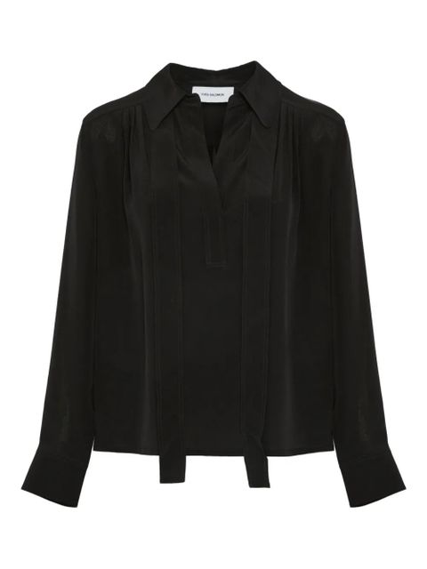 Yves Salomon tie-neck blouse - Black - zdjęcie produktu nr 1