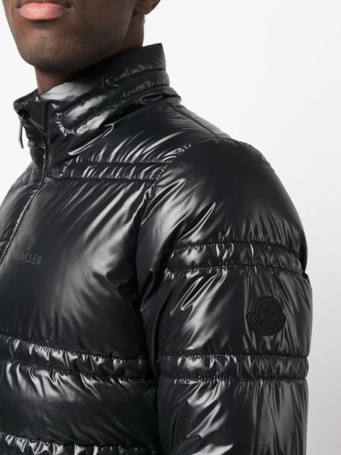 Moncler logo-print padded jacket - Black