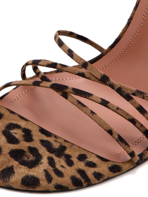 Amina Muaddi Lori leopard-print sandals - Brown
