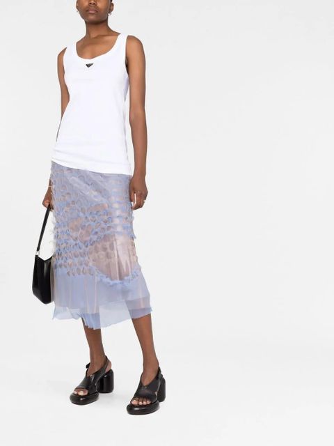 Prada ribbed-knit jersey tank top - White