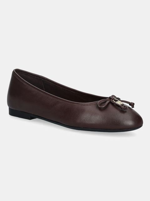 Tommy Hilfiger baleriny skórzane HILFIGER SMOOTH LTHR BALLET kolor brązowy FW0FW09006 - zdjęcie produktu nr 1