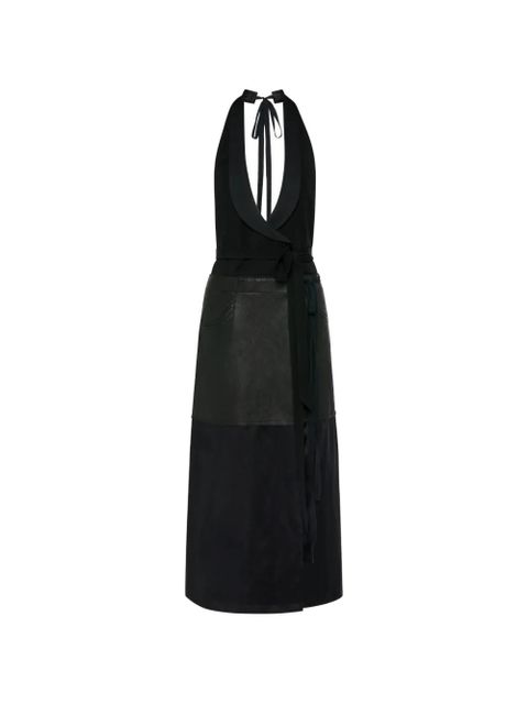 Maison Margiela halterneck patchwork wool midi dress - Black - zdjęcie produktu nr 1