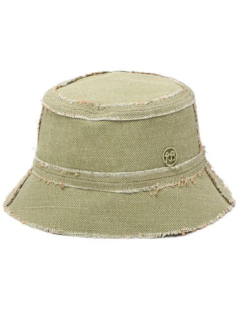 Ruslan Baginskiy logo-patch frayed bucket hat - Green - zdjęcie produktu nr 1
