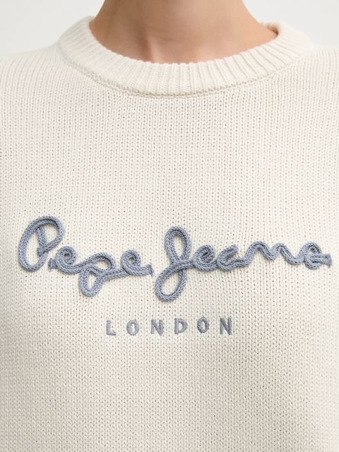 Pepe Jeans sweter bawełniany damski kolor beżowy PL7000024
