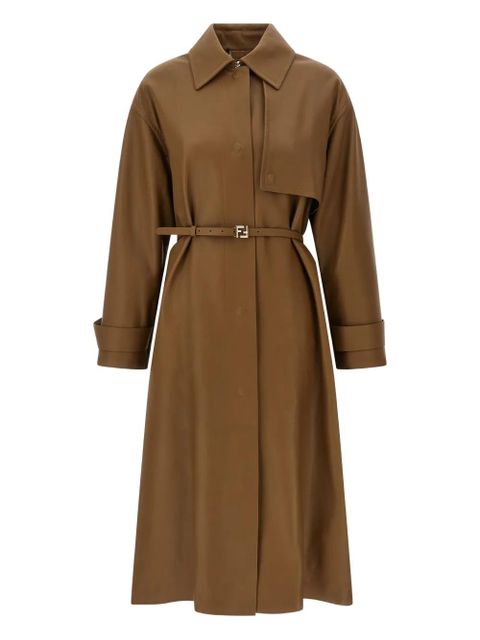 FENDI embossed logo belted trench coat - Brown - zdjęcie produktu nr 1
