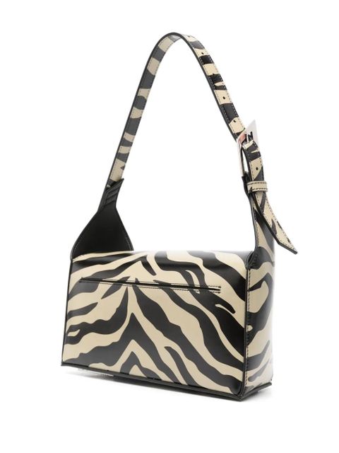 The Attico 7/7 zebra-print shoulder bag - Black