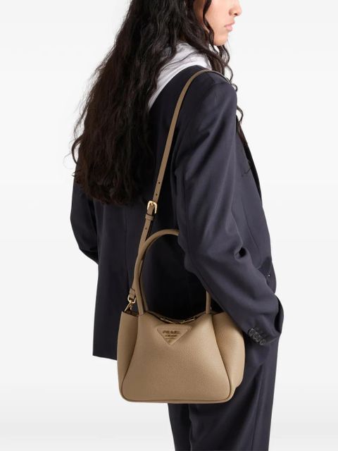 Prada leather logo-detail tote bag - Neutrals - zdjęcie produktu nr 2