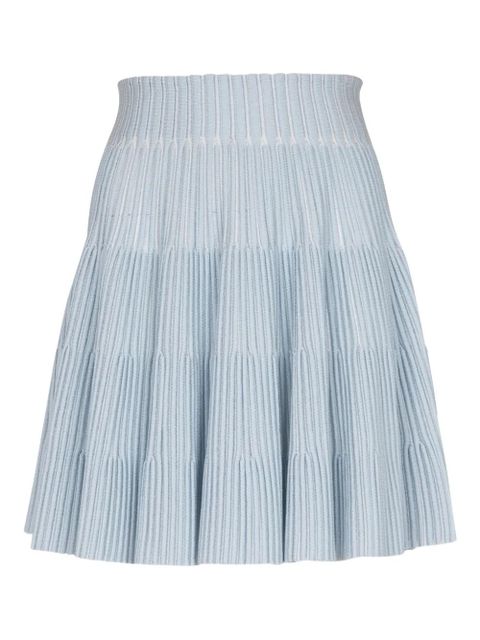 Balmain ribbed-knit skirt - Blue - zdjęcie produktu nr 1