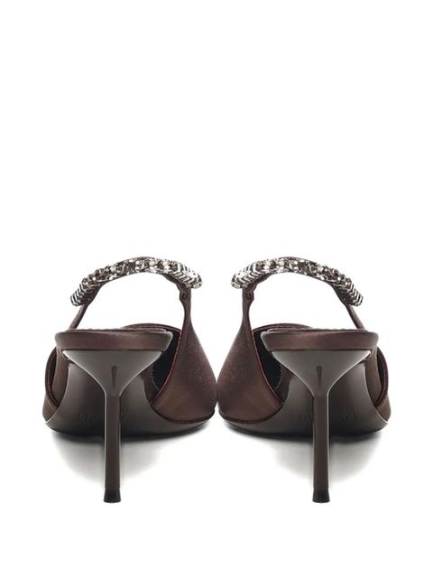 Paris Texas 70mm Lidia slingback pumps - Brown