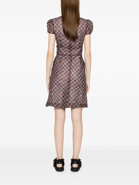 SHUSHU/TONG plaid mini dress - Purple